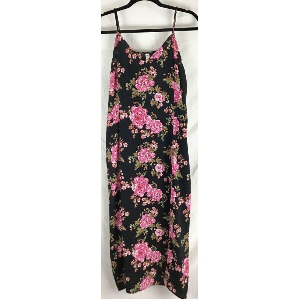 BP Dress Plus 2X Black Floral Slip Dress Women